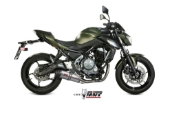 Afbeeldingen van MIVV systeem met oval titanium Kawasaki Ninja 650 / Z650 '17-22 (1 lambda)