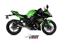 Afbeeldingen van MIVV systeem met MK3 Black RVS Kawasaki Ninja 650 / Z650 '17-22 (1 lambda)