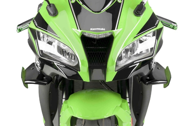 Afbeeldingen van Side Spoiler Downforce Sport Puig Kawasaki ZX10-R / SE / RR '11-20 - groen