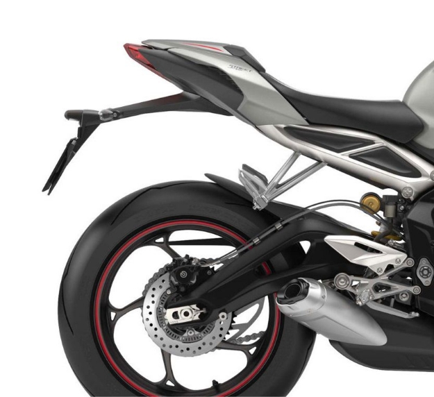 Afbeeldingen van Achterspatbord verlenger mat zwart voor het originele spatbord diverse Triumph Street Triple modellen