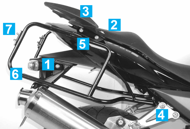 Afbeeldingen van Kofferrek zwart Hepco&Becker Kawasaki Z750S '05-'06