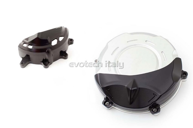 Afbeeldingen van Engine Protector kit Evotech voor Ducati Panigale V4/R zwart-zwart