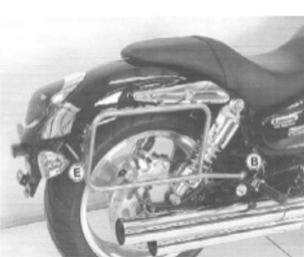 Afbeeldingen van Kofferrek chroom Hepco&Becker Kawasaki VN1500/1600 MEAN STREAK