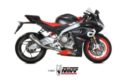 Afbeeldingen van MIVV Full System EVO met X-M1 titanium demper Aprilia RS660 / Tuono 660 '21-