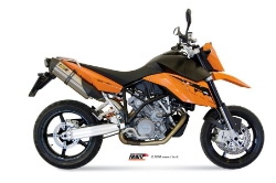 Afbeeldingen van MIVV Suono Steel RVS dempers KTM 950 Supermoto/R '05-06 / 990 Supermoto/R '07-