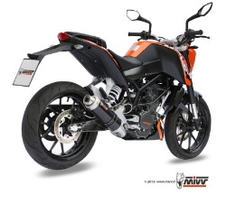 Afbeeldingen van MIVV compleet systeem met carbon GP demper KTM 125 Duke '11-16 / 200 Duke '12-