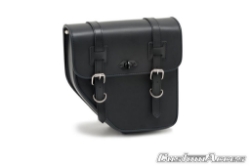 Afbeeldingen van Ibiza zadeltas met metale plaat zwart rechts Custom Acces - 11 ltr