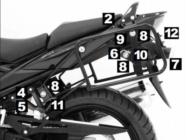 Afbeeldingen van Kofferrek zwart Lock-it Hepco & Becker Suzuki GSF650 N / S BANDIT '09-