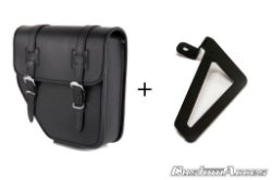 Afbeeldingen van Ibiza zadeltas zwart links met universele afstandhouders Custom Acces - 11 ltr