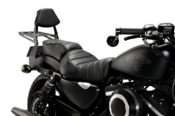 Afbeeldingen van Sissybar zwart Custom Acces model CL voor diverse Harley Davidson modellen