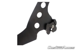 Afbeeldingen van Sissybar zwart Custom Acces model Speed voor diverse Harley Davidson modellen