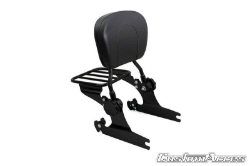 Afbeeldingen van Sissybar zwart Custom Acces model Luxus Sportster voor diverse Harley Davidson modellen