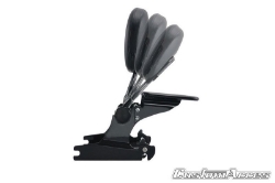 Afbeeldingen van Sissybar zwart Custom Acces model Luxus Sportster voor diverse Harley Davidson modellen