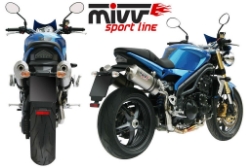 Afbeeldingen van MIVV Oval Classic titanium demperset (big) Triumph Speed Triple 1050 '05-'06