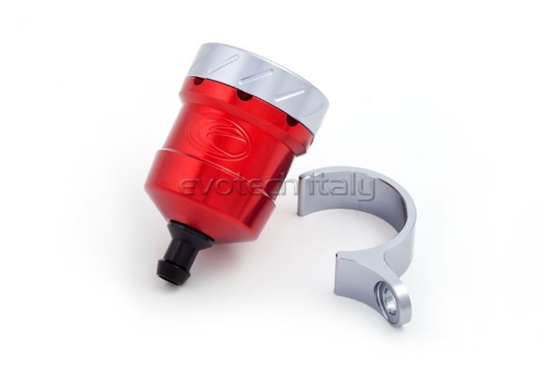 Afbeeldingen van Remvloeistofpotje aluminium 15ml Evotech rood/titanium