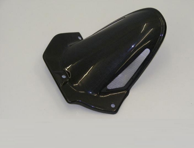 Afbeeldingen van Achterspatbord sport-line zwart met zilver gaas Honda CBR600RR 2003-2004 (UVK)