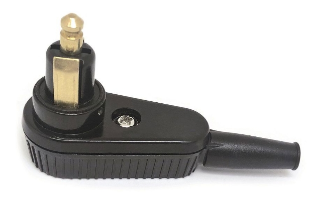 Afbeeldingen van Haakse stekker met DIN (BMW) aansluiting Baas 12V - 5V 2A