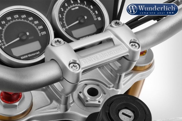 Afbeeldingen van Handlebar riser BMW K1600B/ Grand America/ R NineT modellen - silver Wunderlich