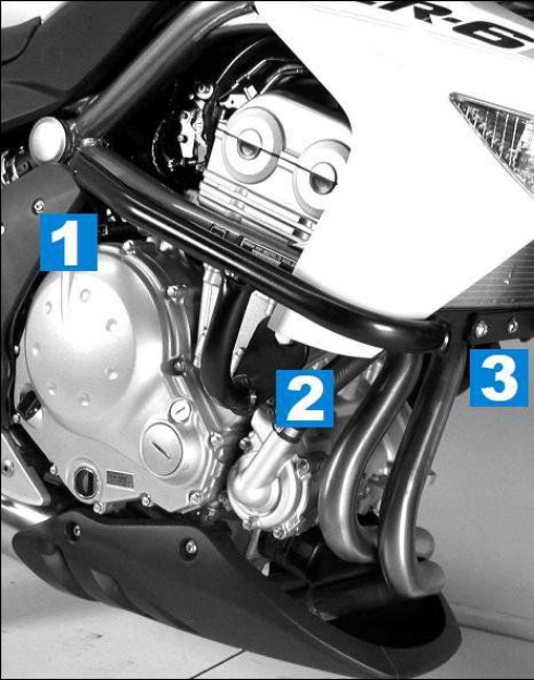 Afbeeldingen van Valbeugel zwart Hepco&Becker Kawasaki ER-6N 2006-2008