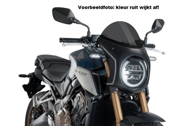 Afbeeldingen van Stuurkuipje zwart model retro fairing met ruitje Puig Honda CB650R '19-23 / CB1000R '18-20 zwart
