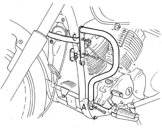 Afbeeldingen van Valbeugel chroom Hepco&Becker Yamaha XVS650 DRAG STAR '96-03