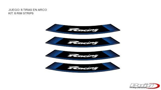 Afbeeldingen van Velglint Puig met logo diverse modellen Racing-Blauw
