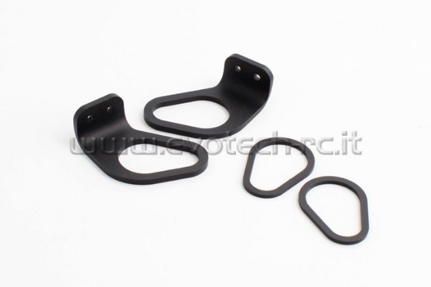 Afbeeldingen van Evotech kentekenplaatbeugeltjes voor montage originele Yamaha knipperlichten