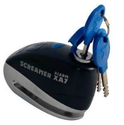 Afbeeldingen van Slot voor remschijf met alarm model Screamer XA7(zwart/geel)