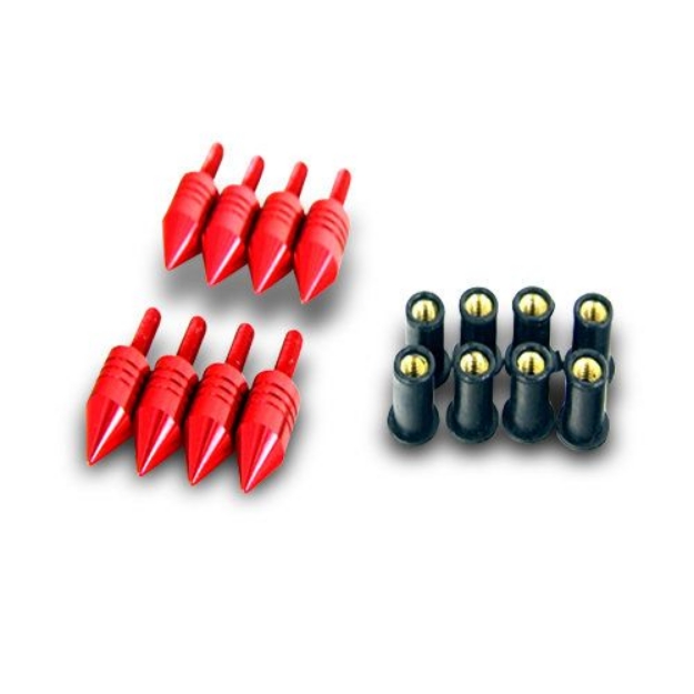 Afbeeldingen van Spike boutje aluminium incl. wellnuts M5x25 zilver