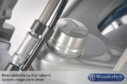 Afbeeldingen van Aluminium cover for Telelever joint diverse BMW modellen - titanium Wunderlich