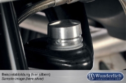 Afbeeldingen van Aluminium cover for Telelever joint diverse BMW modellen - titanium Wunderlich