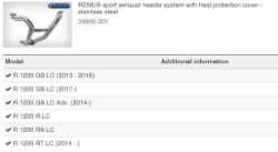 Afbeeldingen van REMUS sport exhaust header system with heat protection cover diverse BMW modellen - stainless steel Wunderlich