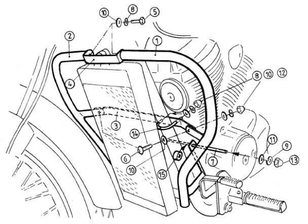 Afbeeldingen van Valbeugel chroom Hepco&Becker Honda VT750D2 Black Widow '01-03