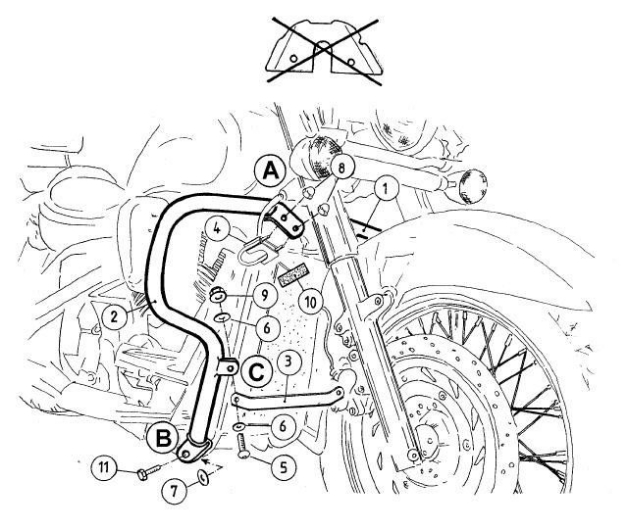 Afbeeldingen van Valbeugel chroom Hepco&Becker Honda VTX1300S '03-07