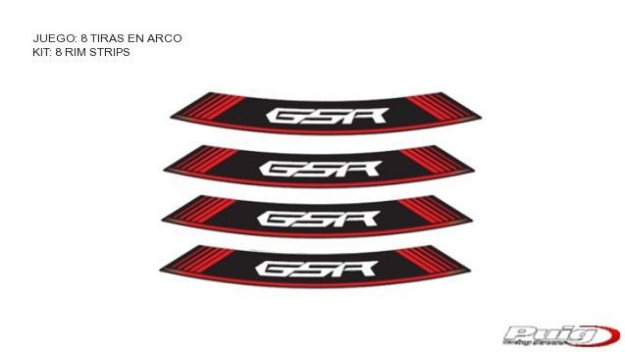 Afbeeldingen van Velglint Puig met logo Suzuki GSR-Rood