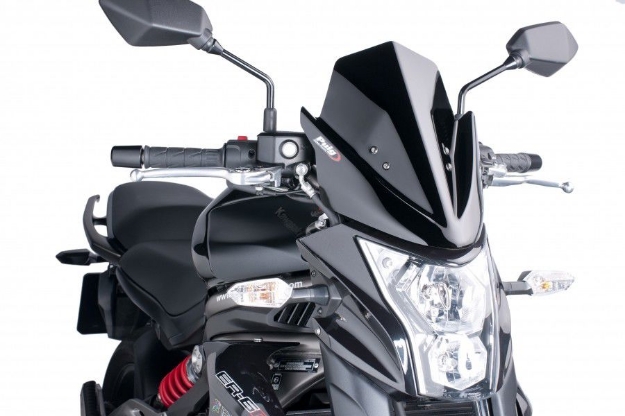 Afbeeldingen van Vervangingsruit naked bike zwart Puig Kawasaki ER6-N '12-17