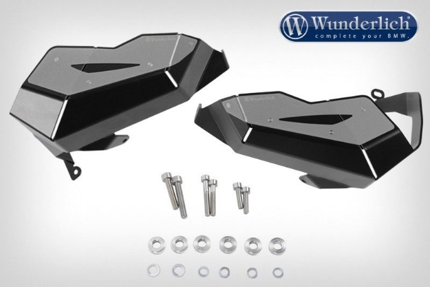 Afbeeldingen van Valve cover & cylinder protectors dakar left + right - black Wunderlich