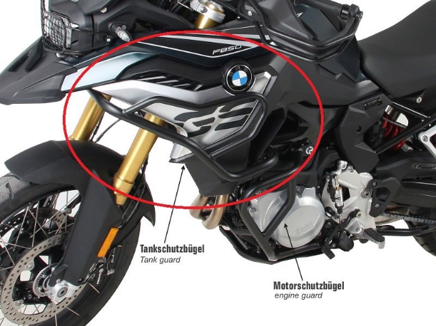 Afbeeldingen van Valbeugel zwart boven Hepco&Becker BMW F750GS '18-23
