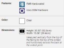 Afbeeldingen van Vervangingsruit National Cycle Vstream tall Yamaha FZS1000 '01-05