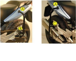 Afbeeldingen van Valbeugel achterzijde zwart Hepco&Becker Honda CBF600 '04-07