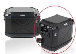 Afbeeldingen van Hepco&Becker Xplorer zijkoffer in de kleur zwart 37 liter rechts cutout uitvoering