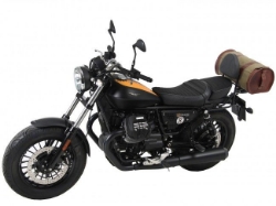 Afbeeldingen van Sissybar met rekje Hepco&Becker chroom Moto Guzzi V9 Bobber '16- (lang zadel)