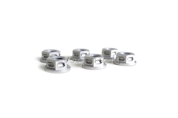 Afbeeldingen van Tandwielmoer aluminium Evotech TBK6-073 -zilver