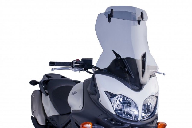Afbeeldingen van Vervangingsruit touring met opzetruitje licht getint Puig Suzuki DL650 V-Strom '12-'16/ DL650XT '15-'16