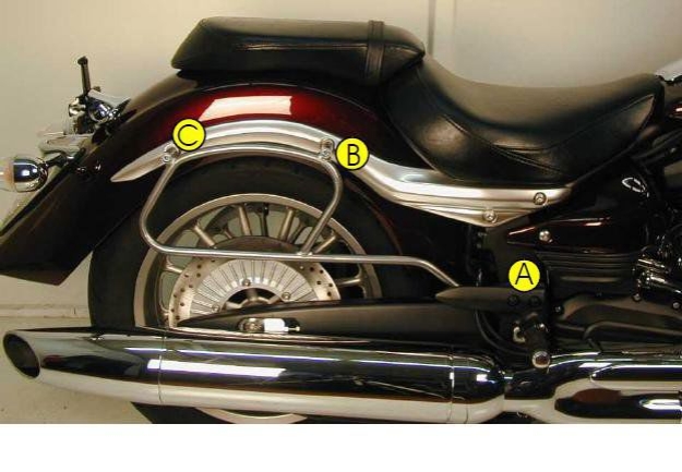 Afbeeldingen van Tassendragers standaard chroom Hepco&Becker Yamaha XV1900 Midnight Star