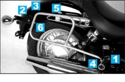 Afbeeldingen van Tassendragers standaard chroom Hepco&Becker Honda VT750DC Shadow Spirit 2007-