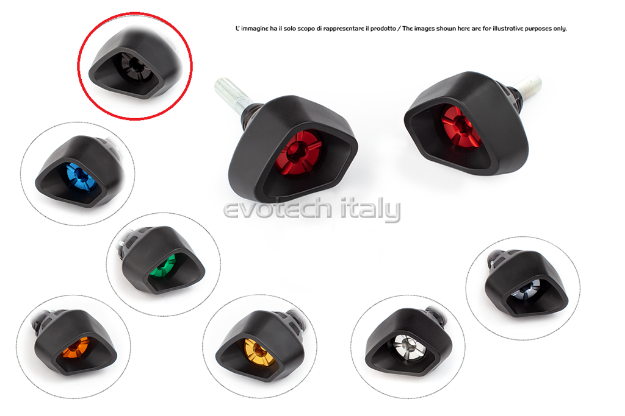 Afbeeldingen van Sliders Evotech Anti-Shock Kawasaki Yamaha YZF-R1 '04-'06 -zwart
