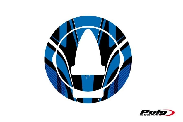 Afbeeldingen van Tankdopcover Radikal Puig voor diverse Aprilia modellen '08-/ diverse Triumph modellen-Blauw
