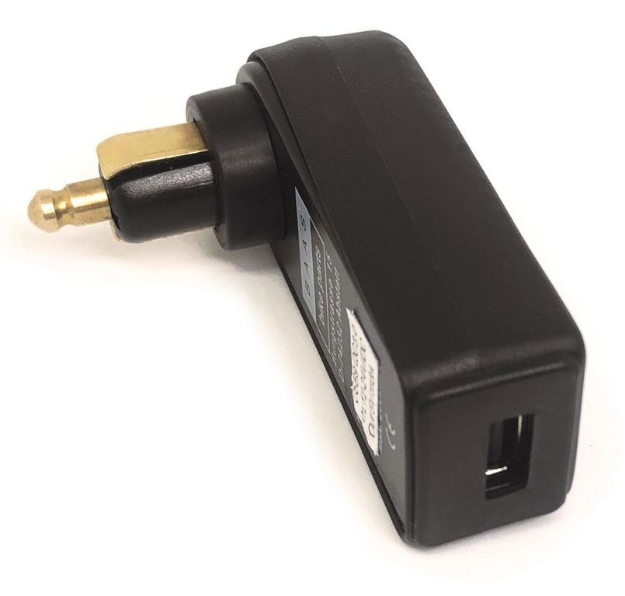 Afbeeldingen van Haakse DIN stekker - USB power lader Baas 12V - 5V - 3A