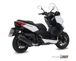 Afbeeldingen van MIVV compleet systeem met Speed Edge black steel RVS demper Yamaha X-MAX 400 '13-